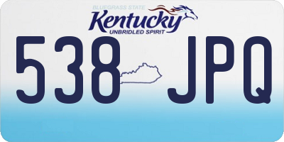 KY license plate 538JPQ