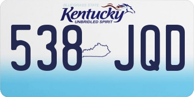 KY license plate 538JQD