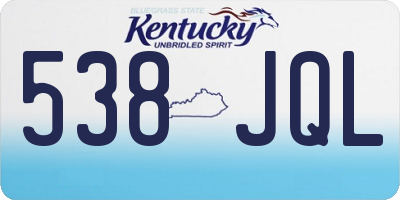 KY license plate 538JQL