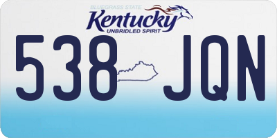 KY license plate 538JQN