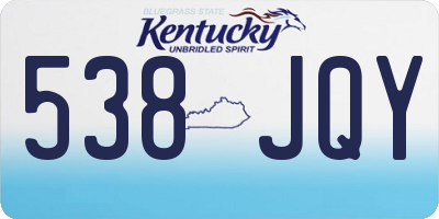 KY license plate 538JQY