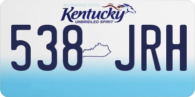 KY license plate 538JRH