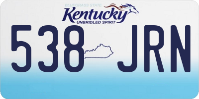 KY license plate 538JRN