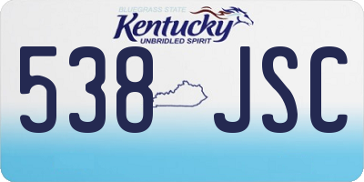 KY license plate 538JSC