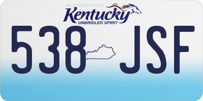 KY license plate 538JSF