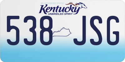 KY license plate 538JSG