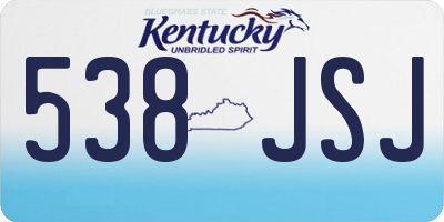 KY license plate 538JSJ