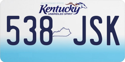 KY license plate 538JSK