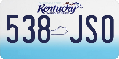 KY license plate 538JSO