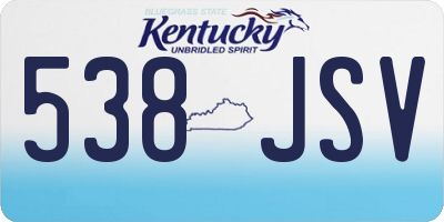 KY license plate 538JSV