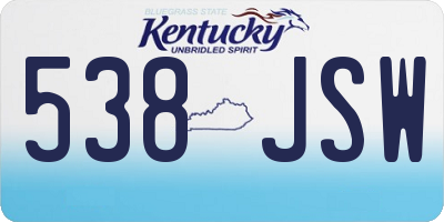 KY license plate 538JSW