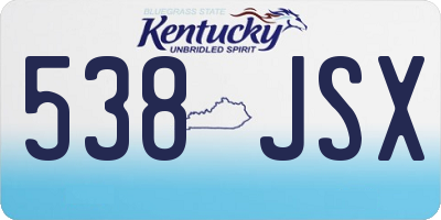 KY license plate 538JSX