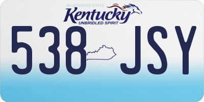 KY license plate 538JSY
