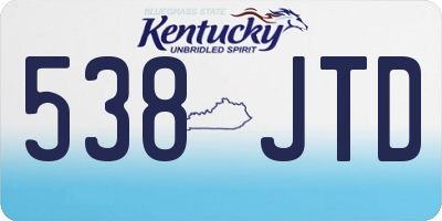 KY license plate 538JTD