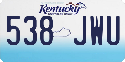 KY license plate 538JWU