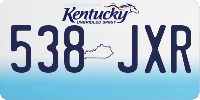 KY license plate 538JXR