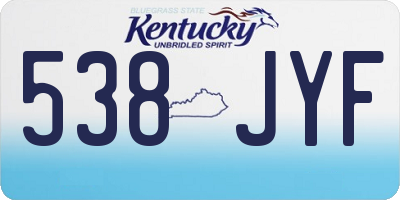 KY license plate 538JYF