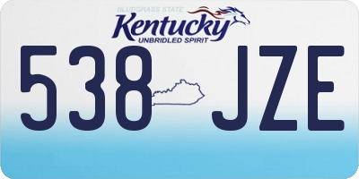 KY license plate 538JZE