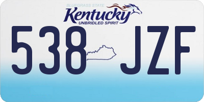 KY license plate 538JZF