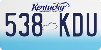 KY license plate 538KDU