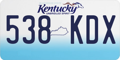 KY license plate 538KDX