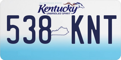KY license plate 538KNT