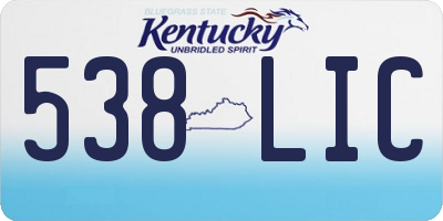 KY license plate 538LIC