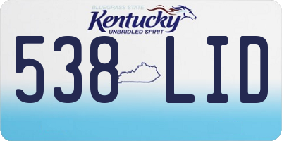 KY license plate 538LID
