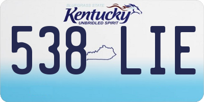 KY license plate 538LIE