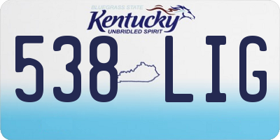 KY license plate 538LIG
