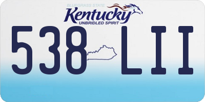 KY license plate 538LII