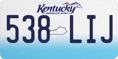 KY license plate 538LIJ
