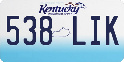KY license plate 538LIK