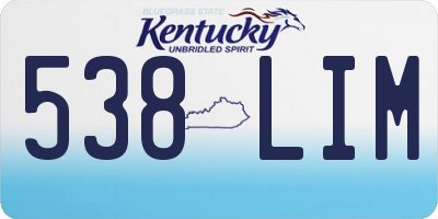 KY license plate 538LIM