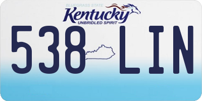 KY license plate 538LIN
