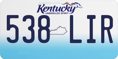 KY license plate 538LIR