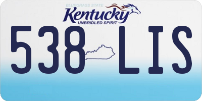 KY license plate 538LIS