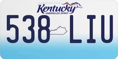 KY license plate 538LIU