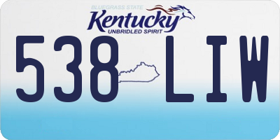 KY license plate 538LIW