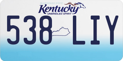 KY license plate 538LIY