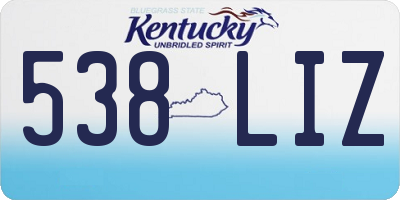 KY license plate 538LIZ