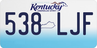 KY license plate 538LJF