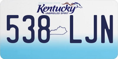 KY license plate 538LJN