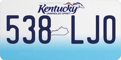 KY license plate 538LJO