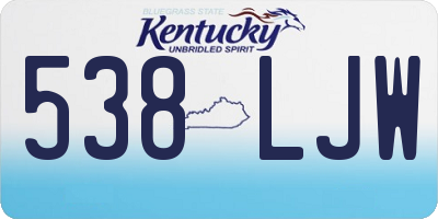 KY license plate 538LJW