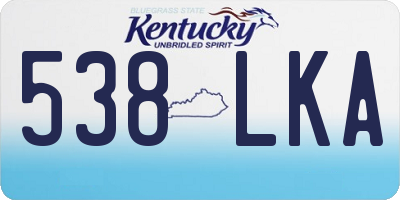 KY license plate 538LKA