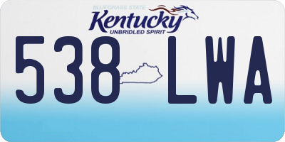 KY license plate 538LWA