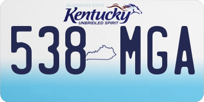 KY license plate 538MGA
