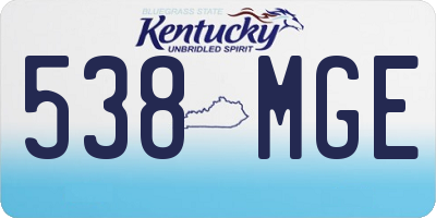 KY license plate 538MGE