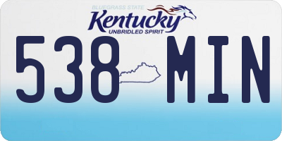 KY license plate 538MIN